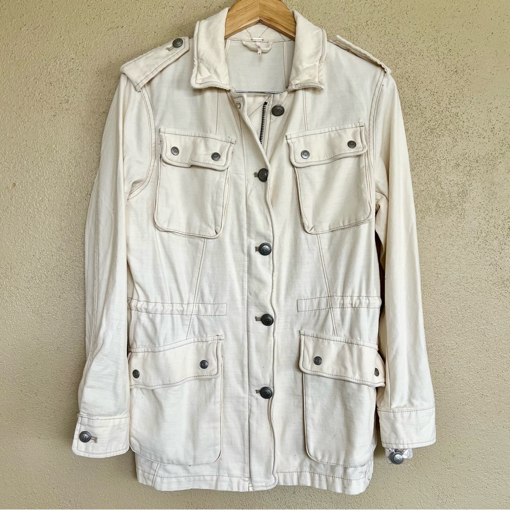 NWT Free People Harley Utility Military Jacket Size XS/Ecru